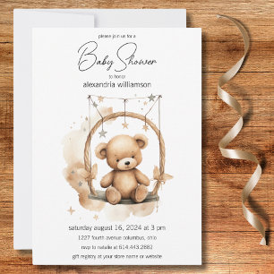 Vintage Nalle Baby Shower Inbjudningar