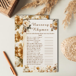 Vintage Nalle Nursery Rhymes Baby Shower Game