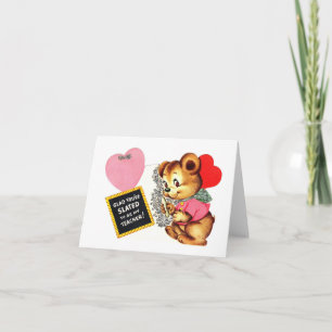 Vintage Nalle Valentine for Teacher Kort