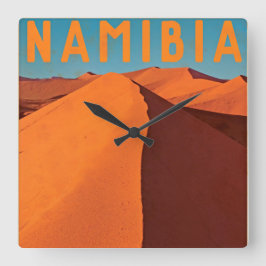Vintage Namibia Fyrkantig Klocka