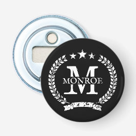 Vintage namnmönster magnetisk flasköppnare för öl