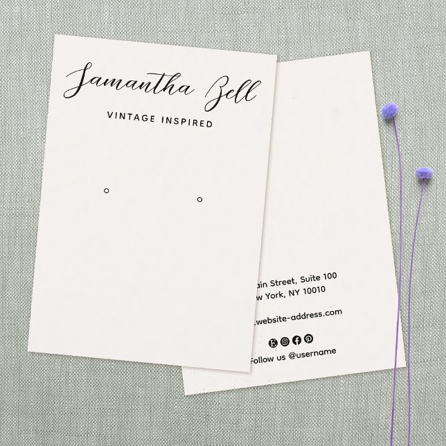 Vintage namnteckning skript Elfenbenskustsungning Visitkort (Skapare uppladdad)