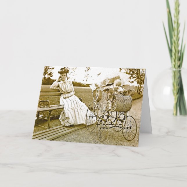 Vintage Nanny och Baby Notecard Kort (Framsida)
