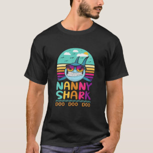 Vintage Nanny Shark Doo Doo Doo Birthday Gifts T Shirt