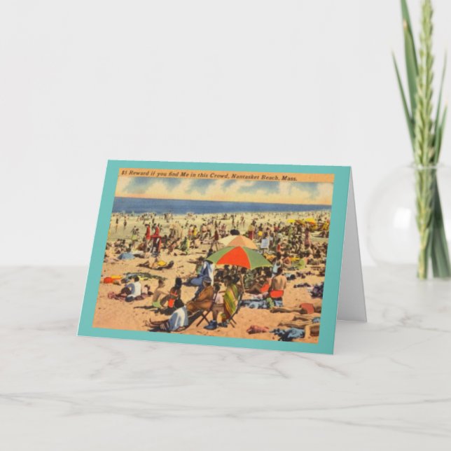 Vintage Nantasket Beach, Massachusetts Kort (Framsida)