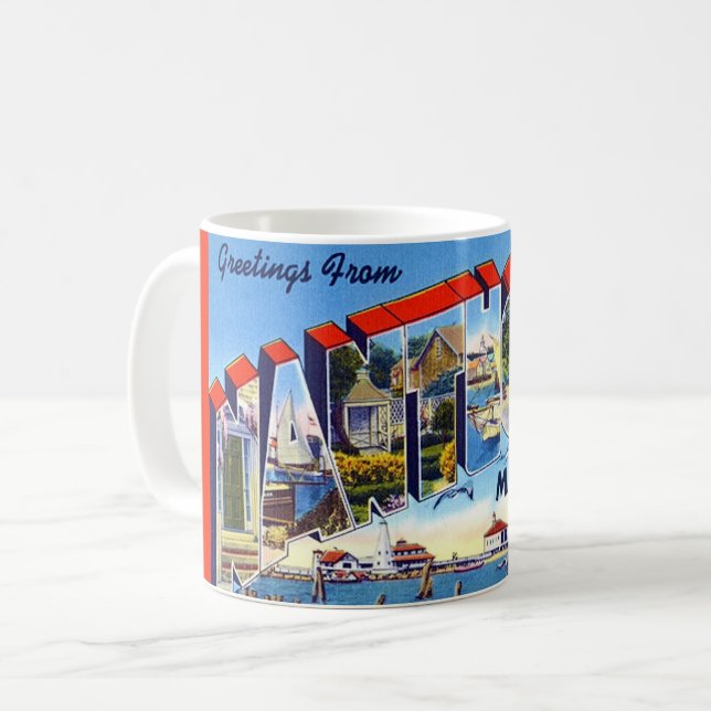 Vintage Nantucket MA Kaffemugg (Framsida vänster)