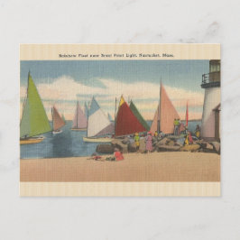 Vintage Nantucket Mass. Ljus vykort för ljus i Bra