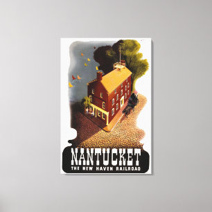 Vintage Nantucket Massachusetts America Poster Canvastryck