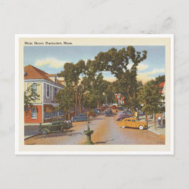 Vintage Nantucket Massachusetts huvudgata scen Vykort