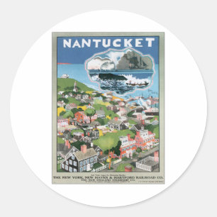 Vintage Nantucket Massachusetts Runt Klistermärke