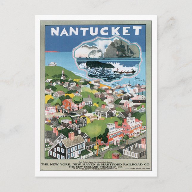 Vintage Nantucket Massachusetts Vykort (Framsida)