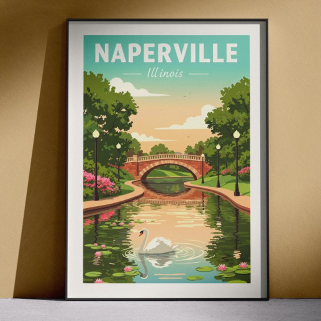 Vintage Naperville Illinois Poster (Skapare uppladdad)