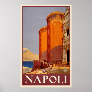 Vintage Napoli, Italien Travel Poster