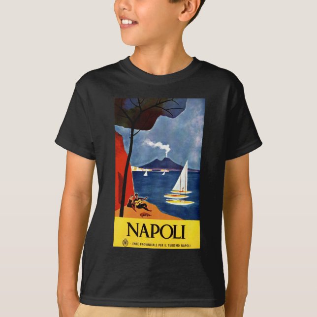 Vintage Napoli Travel Kärlek Romantik T-shirt (Framsida)