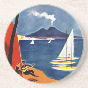 Vintage Napoli Travel Kärlek Romantik Underlägg