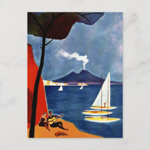 Vintage Napoli Travel Kärlek Romantik Vykort