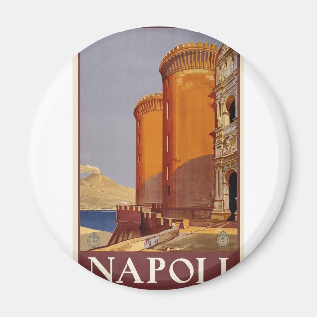 Vintage Napoli Travel Magnet (Framsidan)