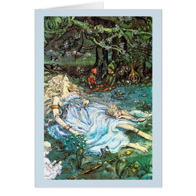 Vintage - Naptime för älvor, Hälsningskort (Framsidan)