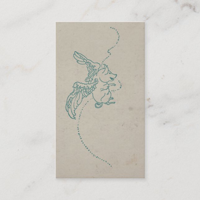 Vintage, när grisar flyger visitkort (Framsida)