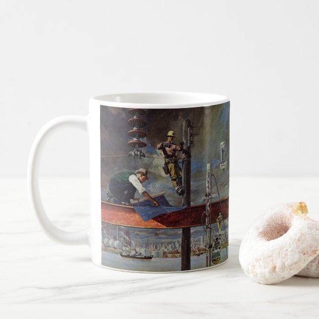 Vintage näringsliv, arkitekter och konstruktion kaffemugg (Med munk)