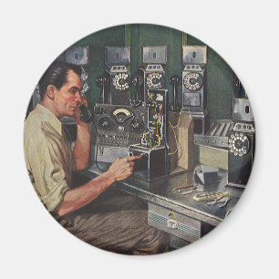 Vintage näringsliv, betaltelefonreparatör magnet