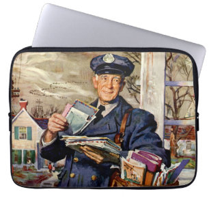 Vintage näringsliv, brevbärare som levererar postb laptop sleeve