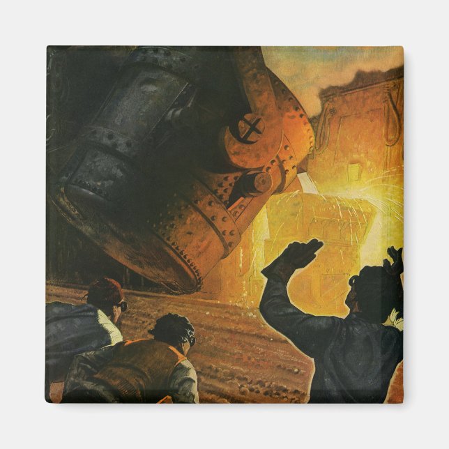 Vintage näringsliv, stålindustri magnet (Framsidan)