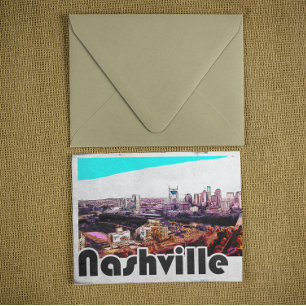 Vintage Nashville Tennessee Stadsvy Vykort