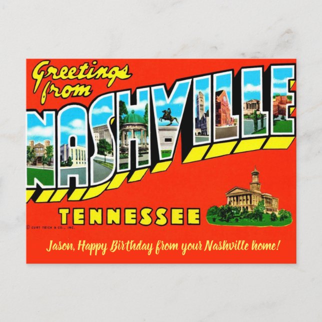 Vintage Nashville-tillfälle vykort (Framsida)