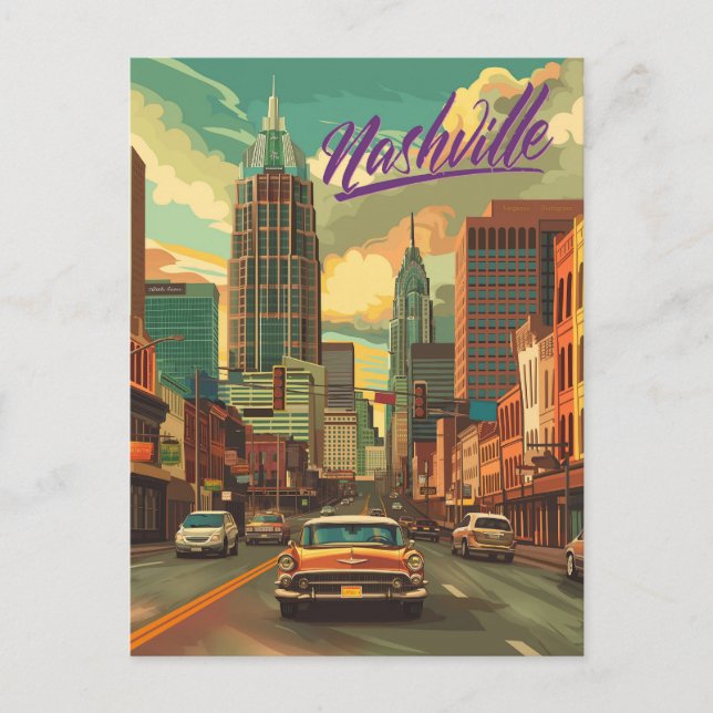Vintage Nashville Travel Vykort (Framsida)