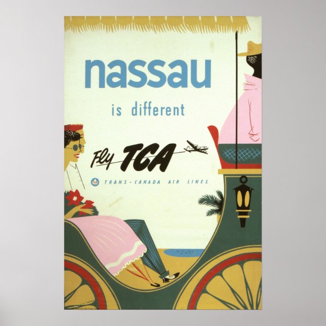 Vintage Nassau Bahamas Travel Poster (Framsidan)