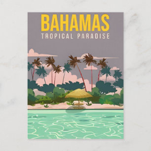 Vintage nassau Bahamas tropiska ösemester Vykort
