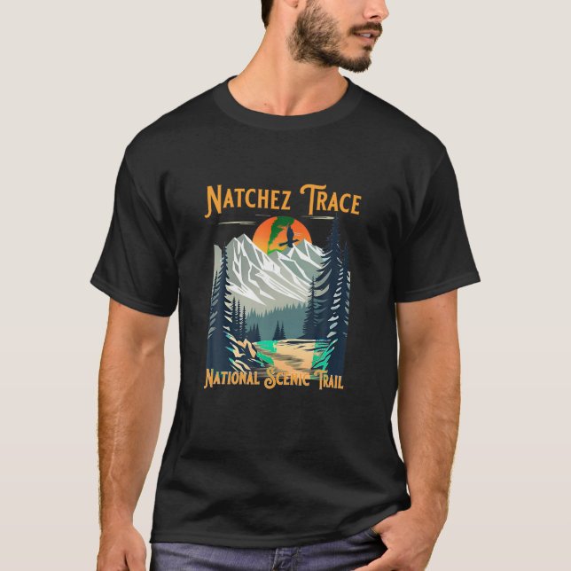 Vintage Natchez Trace Souvenir Hiking T Shirt (Framsida)