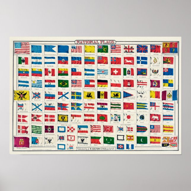 Vintage National Flaggor Poster (Framsidan)