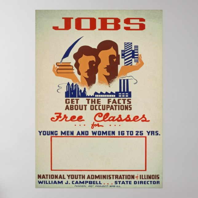Vintage National Youth Administration (IL) Poster (Framsidan)