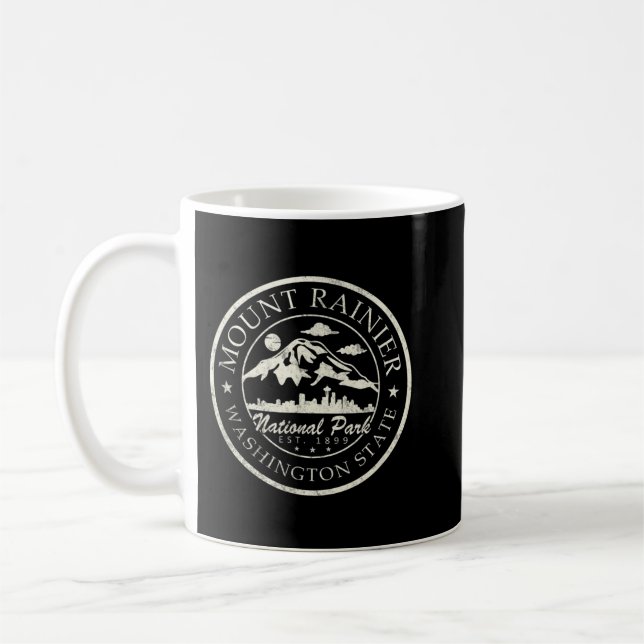 Vintage nationalpark Mt Rainier Retro Kaffemugg (Vänster)