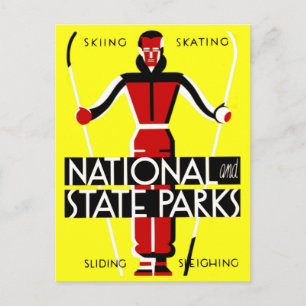 Vintage Nationell och statlig Parker WPA-resa Vykort