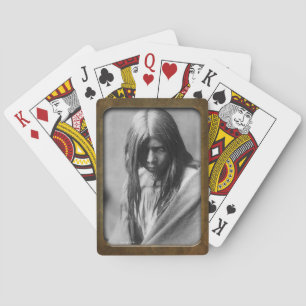 Vintage Native American Apache Girl spelar Ca Casinokort
