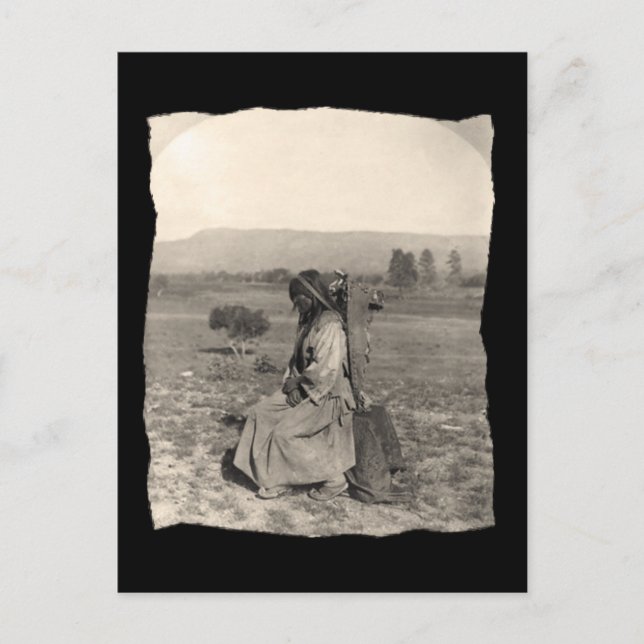 Vintage Native American Apache Vykort (Framsida)