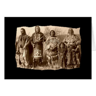 Vintage Native American Bannock Hälsningskort