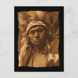 Vintage Native American Cayuse Warrior 1910 Vykort