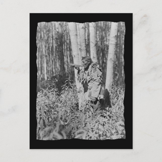 Vintage Native American Cree Vykort (Framsida)