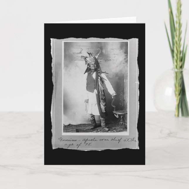 Vintage Native American Geronimo Apache Kort (Framsida)