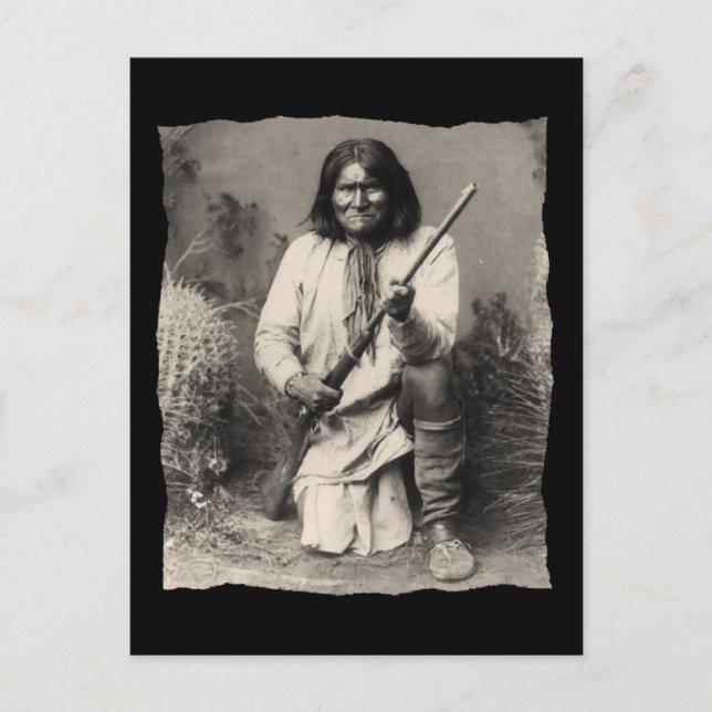 Vintage Native American Geronimo Apache Vykort (Framsida)