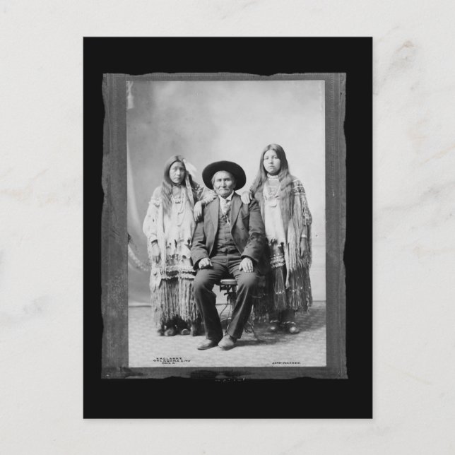 Vintage Native American Geronimo Vykort (Framsida)