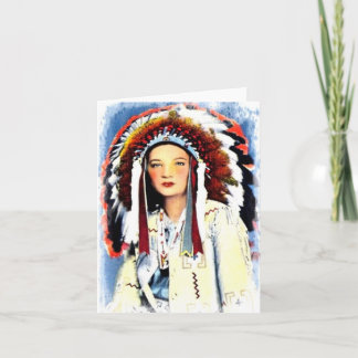 Vintage Native American Greeting Card Kort