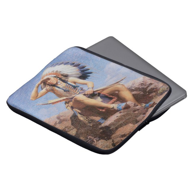Vintage Native American Indian, The Scout av Leigh Laptop Fodral (Framsida topp)