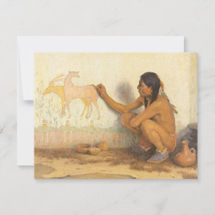 Vintage Native American, indiansk konstnär av Cous