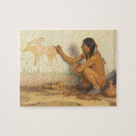 Vintage Native American, indiansk konstnär av Cous Pussel