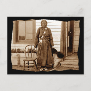 Vintage Native American Järn Woman Vykort